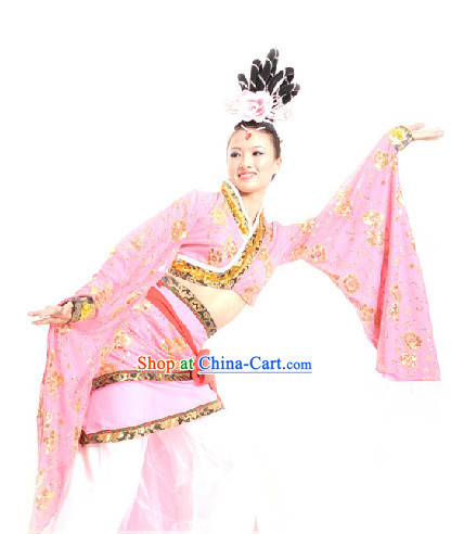 China Classical Dance Chu Yao Costume and Headdress for Women