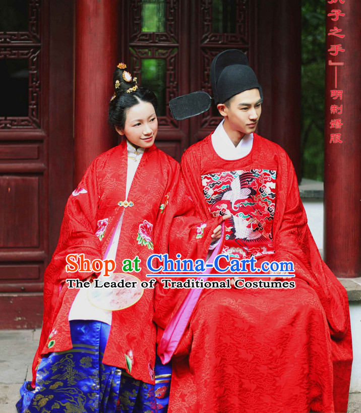 Chinese Costume Ancient Asian Wedding Clothing Ming Dynasty Clothes Garment Outfits Suits Bridal Dress for Wkomen
