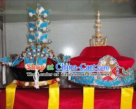 Handmade Ancient Traditional Chinese Emperor and Empress Hat Oriental Hats China Fashion