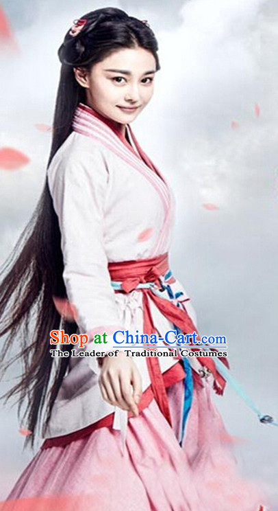 Top Chinese Ancient Guzhuang Hanfu Women's Clothing _ Apparel Chinese Traditional Dress Theater and Reenactment Costumes and Headwear Complete Set