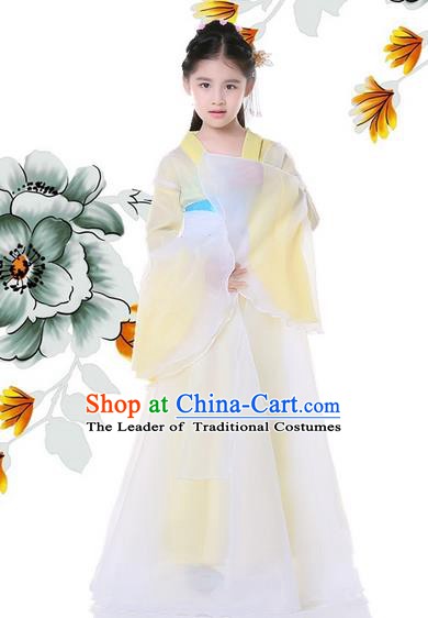 Traditional Chinese Ancient Palace Princess Costume, China Tang Dynasty Palace Lady Hanfu Embroidered Clothing for Kids