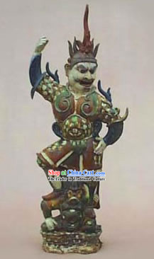 Chinese Classic Archaized Tang San Cai Statue-Ancient Martial Arts Offical