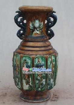 Chinese Classic Archaized Tang San Cai Statue-Tang Dynasty Amphora Jar