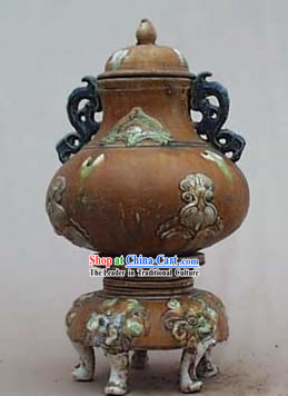 Chinese Classic Archaized Tang San Cai Statue-Tang Dynasty Tower Zun