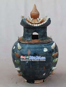 Chinese Classic Archaized Tang San Cai Statue-Tang Dynasty Granary