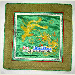 Chinese Classic Hand Made Embroidery Flake-Golden Dragon and Phoenix