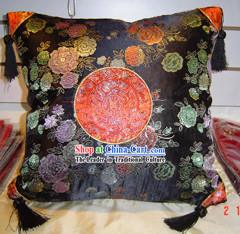 Chinese Peony Palace Silk Cushion