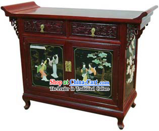 Chinese Classic Red Palace Lacquer Ware Cabinet