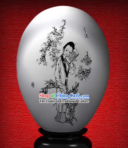Chinese Wonder Hand Painted Colorful Egg-Xiao Zhi of The Dream of Red Chamber