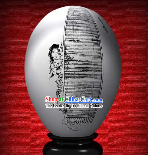 Chinese Wonder Hand Painted Colorful Egg-Bao Yan of The Dream of Red Chamber