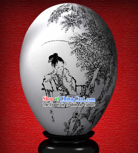 Chinese Wonder Hand Painted Colorful Egg-Spring Girl of The Dream of Red Chamber