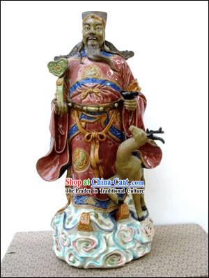 Hand Made Foshan Shi Wan Artistic Ceramics Statue-Ancient High Grade Government Official