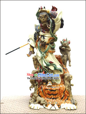Hand Made Foshan Artistic Ceramics Statue-Monkey King Sun Wukong