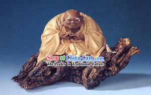Hand Made Shi Wan Ceramics-Louhan in Reciting Sutra