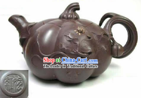 Chinese Hand Made Zisha Teapot-Pumpkin