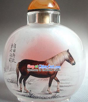 Snuff Bottles With Inside Painting Chinese Zodiac Series-Horse