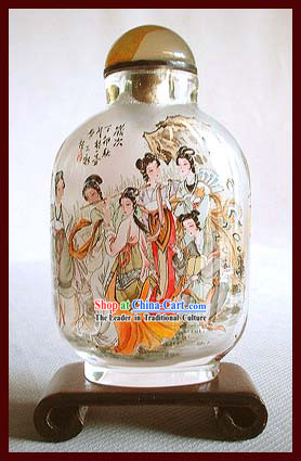 Snuff Bottles With Inside Painting Characters Series-Chinese Palace Girls