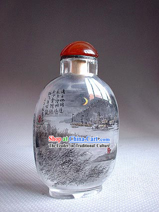 Snuff Bottles With Inside Painting Landscape Series-River Night