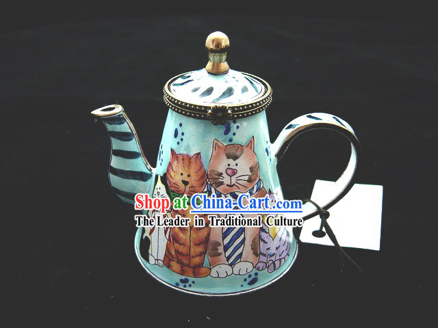 Chinese Hand Painted Enamel Bottle-Cats Family