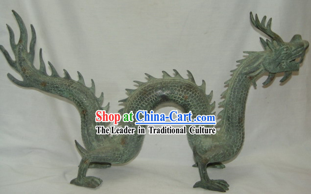 Chinese Rare Antiquated Long Bronze Dragon