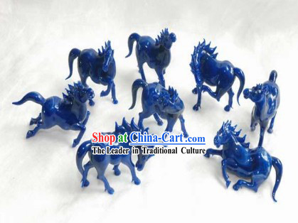 Chinese Classic Coloured Glaze Works-Eight Horses