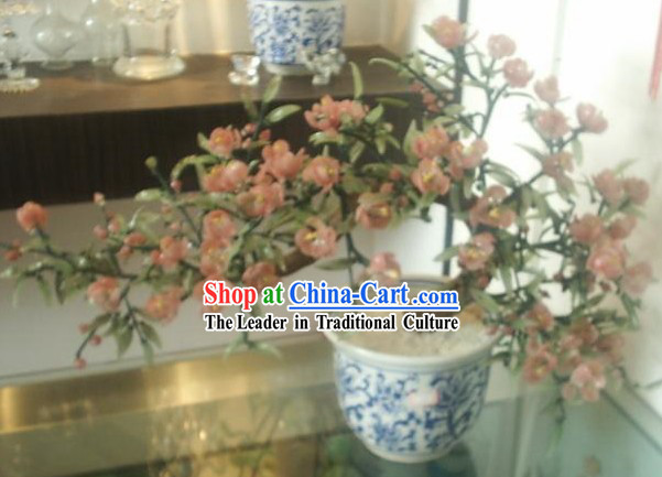 Chinese Classic Coloured Glaze Works-Welcome Spring Flower Tree