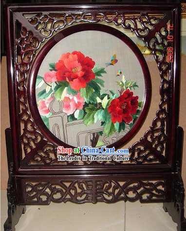 Chinese Classic Double-Sided Embroidery Handicraft-Riches and Honour Peony