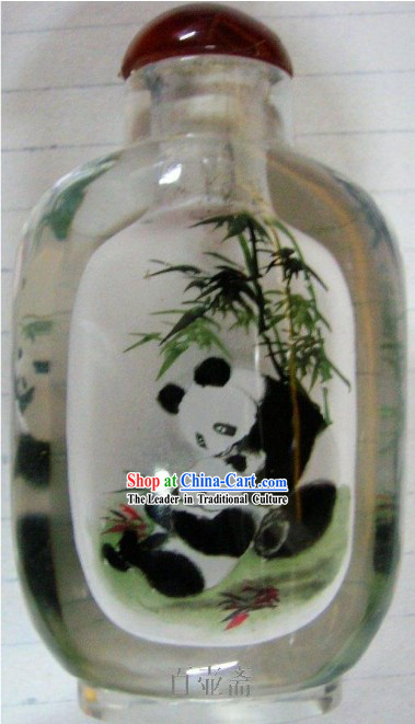 Chinese Classical Snuff Bottle With Inside Painting-Pandas
