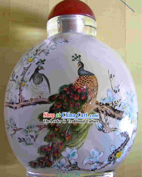 Chinese Classical Snuff Bottle With Inside Painting-Peacock