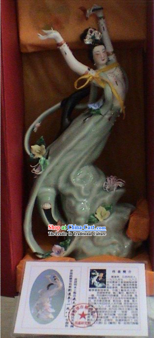 Chinese Stunning Ceramics Statue Collectible-Fei Tian_Flying Fairy_
