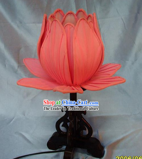 Hand Made Antique Style Silk Lotus Lantern _red_