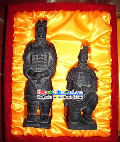 Chinese Terra Cotta Warriors Statue Artwork Set_two pieces_