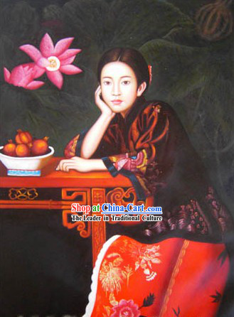 Chinese Oil Paintings - Ancient Maiden
