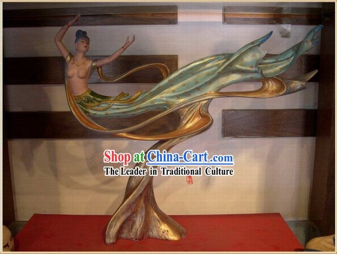 Chinese Dunhuang Painted Sculpture Petrogram Handicraft-Dancing Apsaras