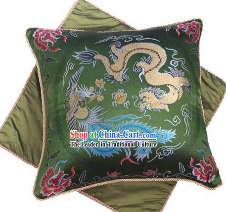 Chinese Classic Silk Cushion-Dragon and Phoenix