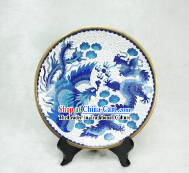 Chinese Palace Dragon and Phoenix Closionne Plate