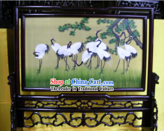 Chinese Double-sided Embroidery Handicraft-Cranes