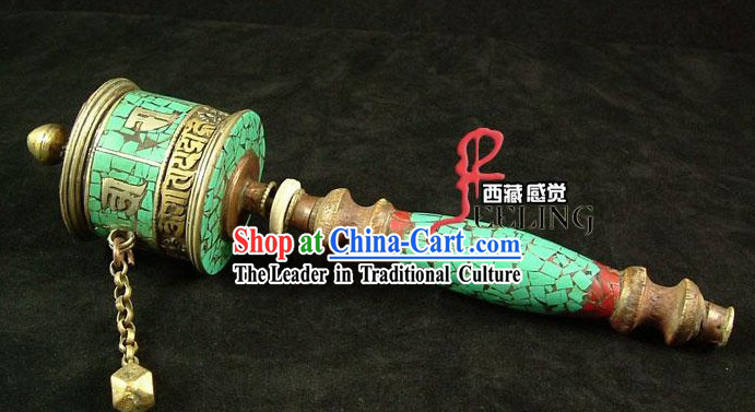 Tibetan Stunning Hand Made Kallaite Prayer Wheel