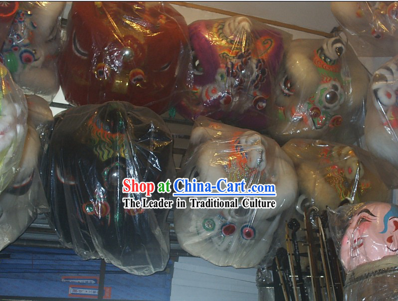 lion dance heads: