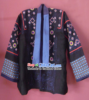Stunning Miao Minority Silk Thread Hand Embroidery Plum Bloosm Skirt