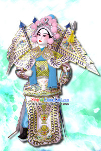 Handmade Peking Silk Figurine Doll - Zhao Yun in Three Kingdoms
