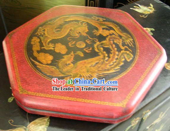 Unique Classical Dragon and Phoenix Chinese Checkers Wooden Set