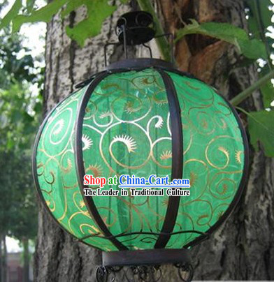 Chinese Ancient Style Silk Iron Lantern - Phoenix Tail