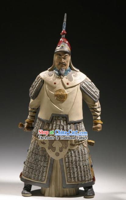 Chinese Classic Shiwan Ceramics Statue Arts Collection - Qian Long Emperor