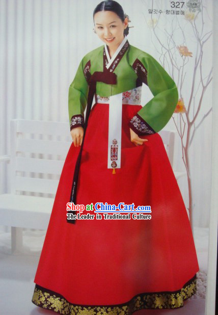 Korean Classic 100_ Handmade Korean Hanbok for Woman _green_