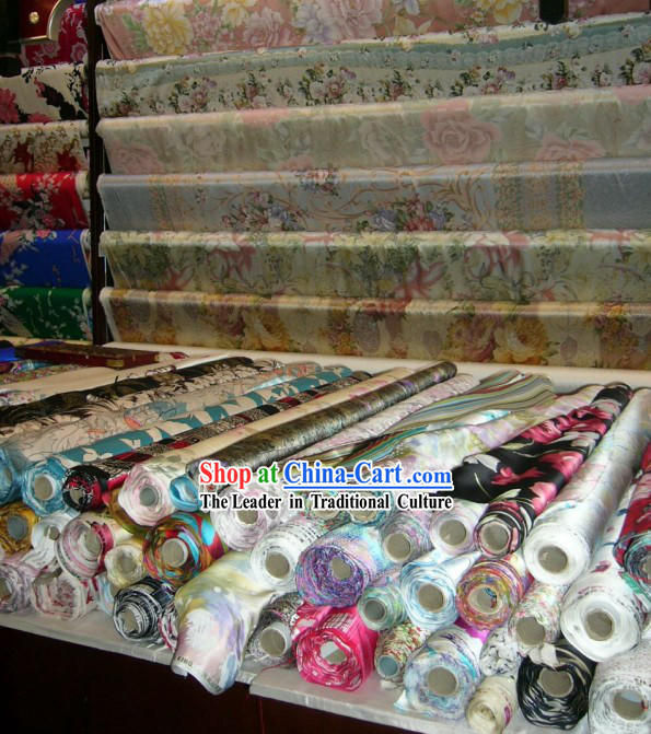 China Traditional Mandarin Silk Flower Fabric