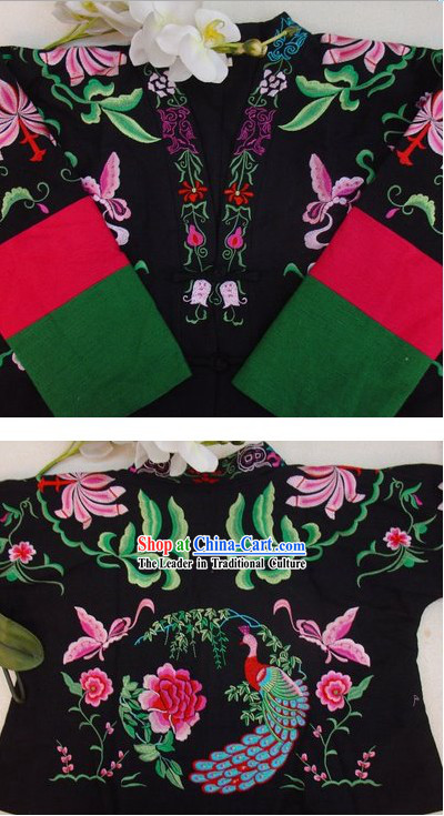 Supreme Chinese Black Flower and Butterfly Winter Cotton Jacket