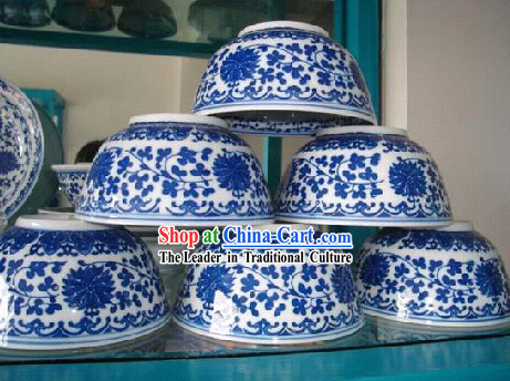 Chinese Classic Jing De Zhen Ceramic Blue and White Porcelain Bowl