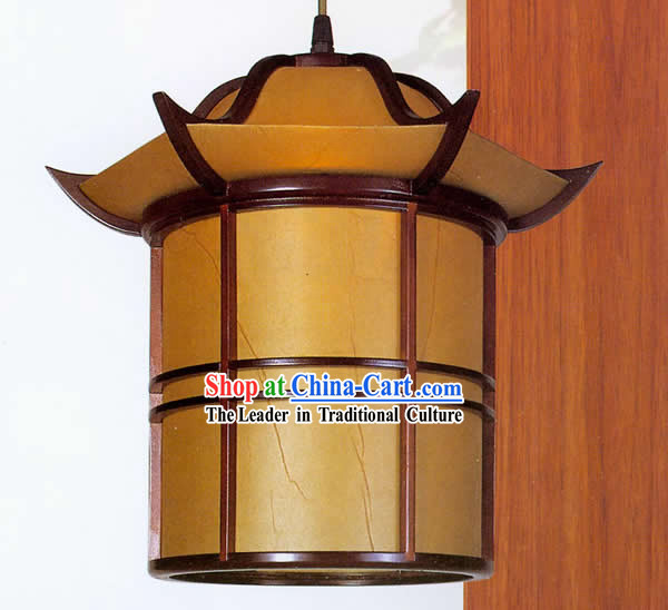 Chinese Traditional Hand Made Tower Shape Sheepskin Wooden Ceiling Lantern