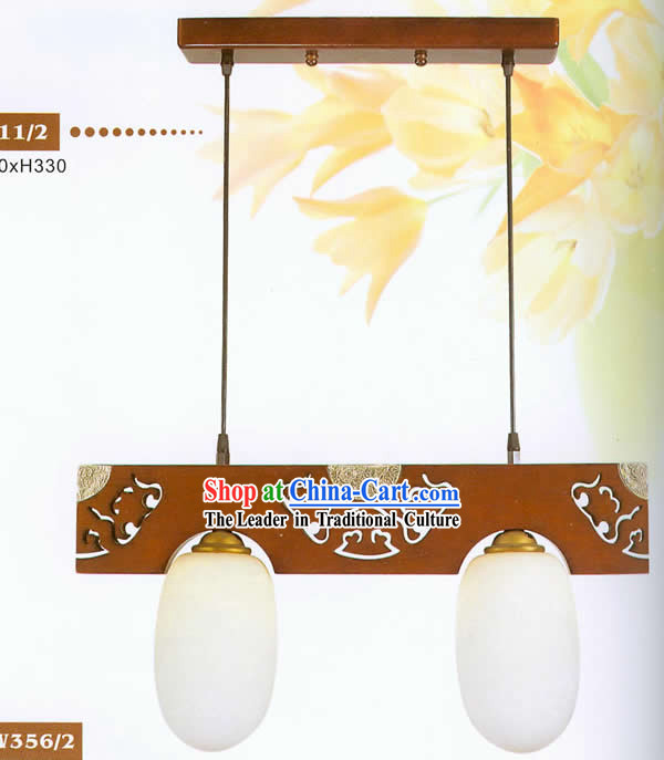 Chinese Traditional Hand Made Wooden Hanging Lantern with Hand Carved Vein